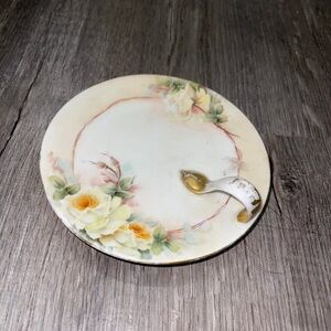 Bavarian Porcelain Lemon Server Nappy Dish Floral Roses